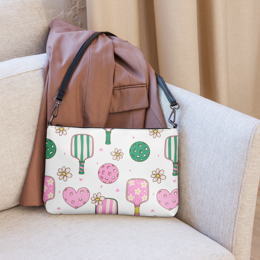 Boutique Pickleball Crossbody Purse by LOB-U Full-Size Bag (11” x 8” x 1.5”)