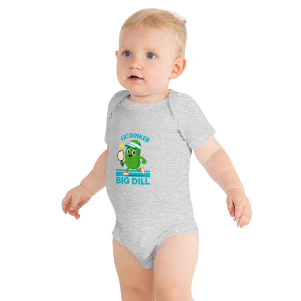 "LIL' DINKER, BIG DEAL" - Baby Short Sleeve Pickleball One Piece