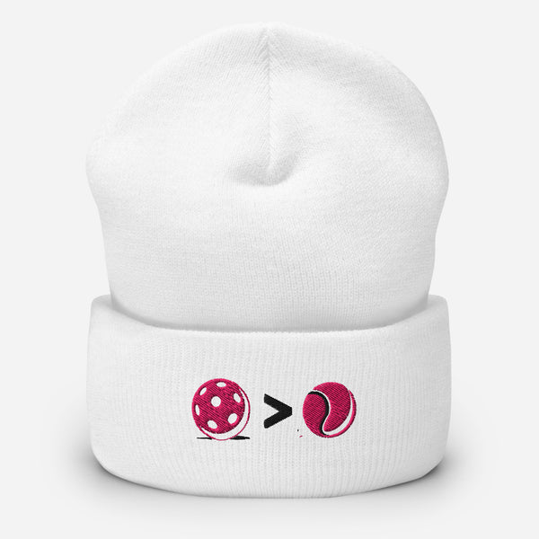 "PICKLEBALL > TENNIS" - Cuffed Pickleball Beanie