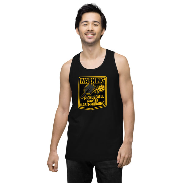 "WARNING" - Men’s Premium Pickleball Tank Top