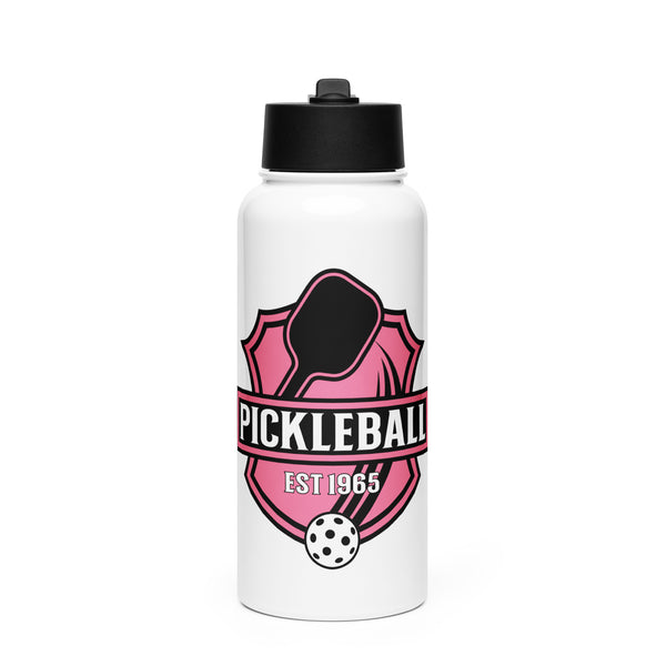 "ESTABLISHED 1965" (pink design) - Stainless Steel Pickleball Water Bottle With A Straw Lid