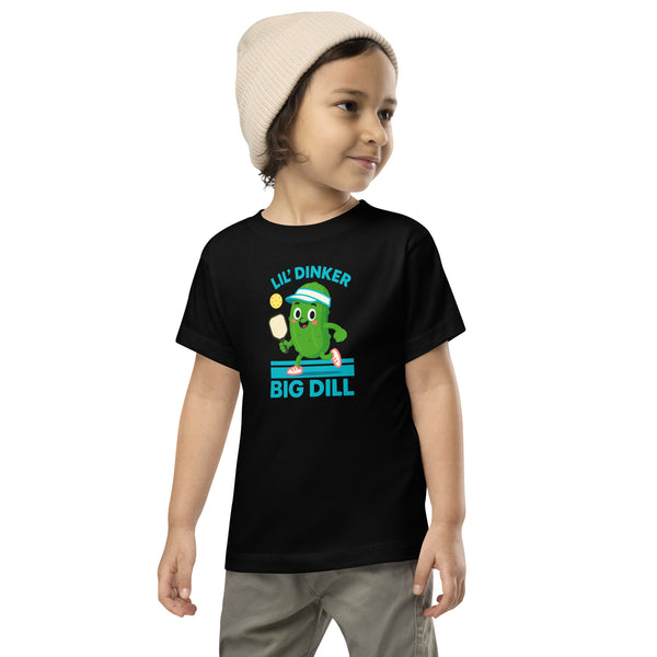 "LIL DINKER, BIG DILL" - Toddler Short Sleeve Pickleball Tee