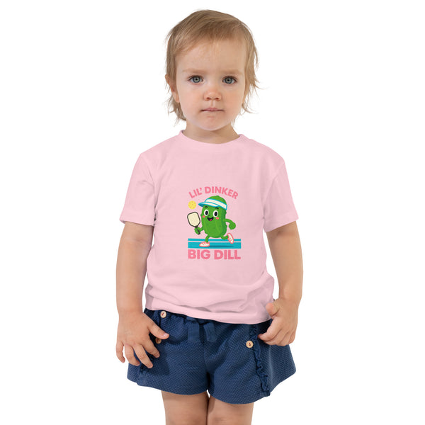"LIL' DINKER, BIG DILL" - Toddler Short Sleeve Pickleball Tee