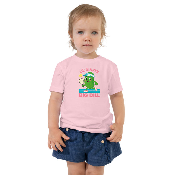 "LIL DINKER, BIG DILL" - Toddler Short Sleeve Pickleball Tee