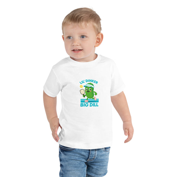"LIL' DINKER, BIG DILL" - Toddler Short Sleeve Pickleball Tee