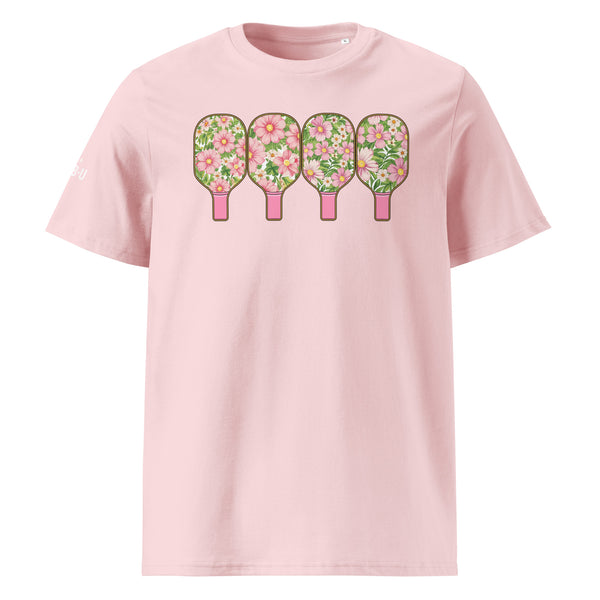 "DINKS & DAHLIAS" - Unisex Organic Ribbed Neck Pickleball T-shirt