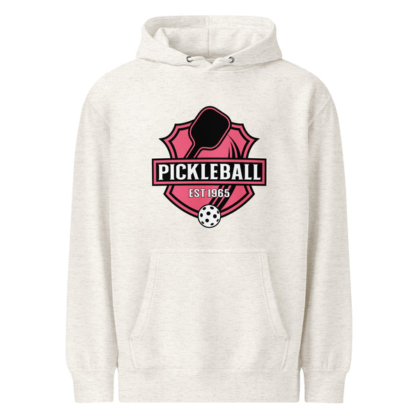 "ESTABLISHED 1965" (pink design) - Unisex Premium Mid-Weight Pickleball Hoodie