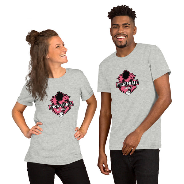 "ESTABLISHED 1965" (pink design) Unisex Pickleball T-Shirt