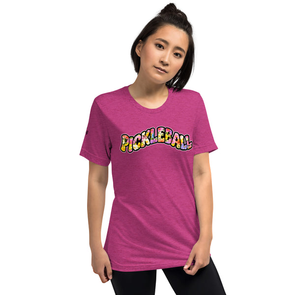 "PICKLEBALL FLORAL" - Short Sleeve Pickleball Tri-Blend T-Shirt