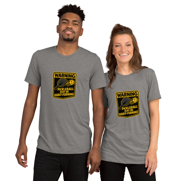 "PICKLEBALL WARNING SIGN" - Unisex Short Sleeve Pickleball T-shirt