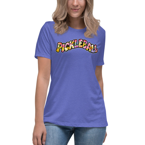 "FLORAL PICKLEBALL" - Women's Relaxed Pickleball T-Shirt